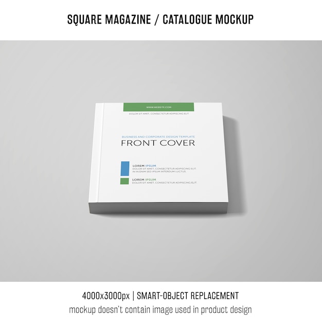 PSD front cover square magazine or catalogue mockup