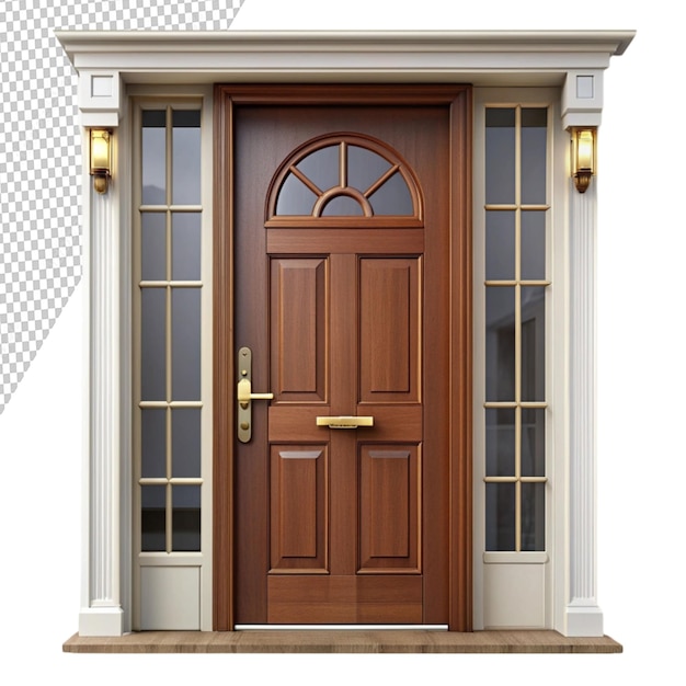 PSD front door isolated on transparent background