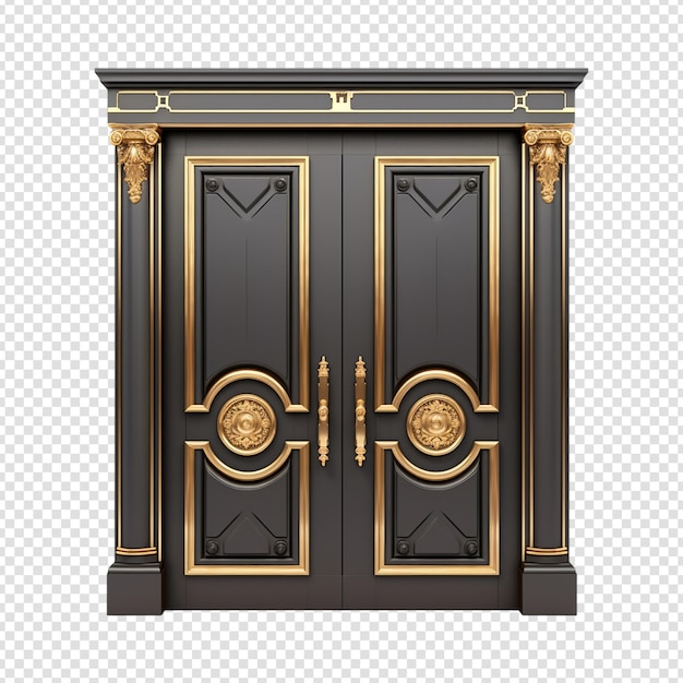 PSD front door isolated on transparent background