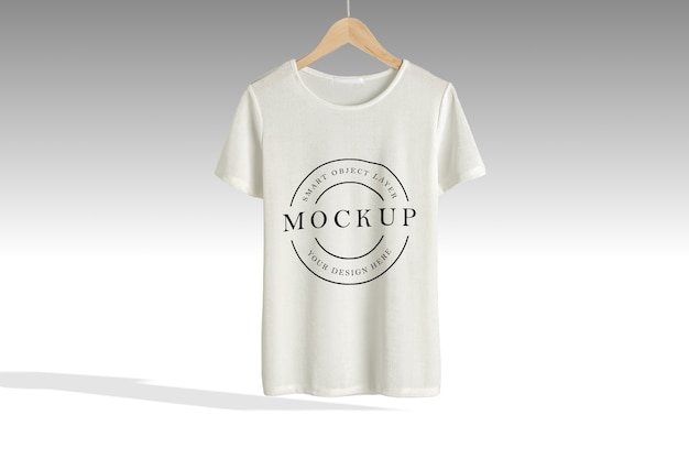 Front side white t-shirt mockup isolated