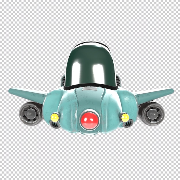 PSD front view 3d classic cartoon plane model