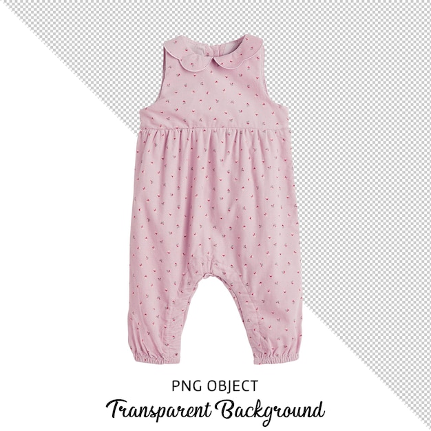 Front view of baby pink jumpsuit on transparent background