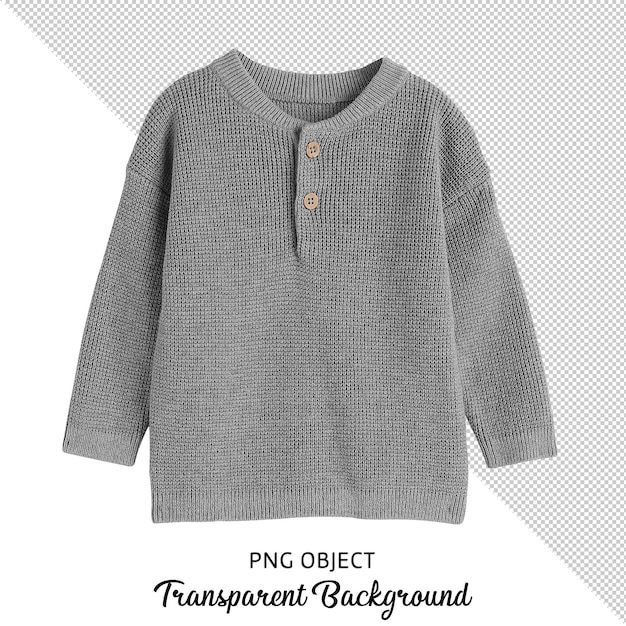 Front view of basic children sweatshirt on transparent background