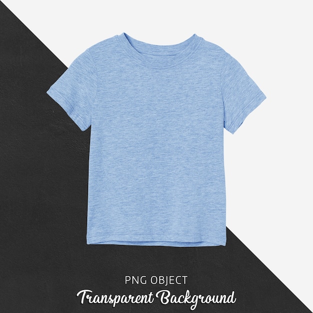 Front view of blue basic children tshirt mockup