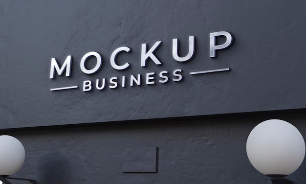 Front view of business mockup sign design