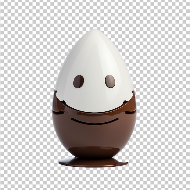 front view choco egg gracefully designed on the white desk