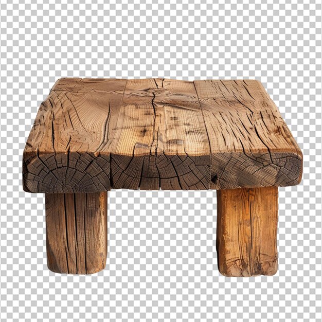 front view close up of Rustic Wood coffee table isolated on a white background