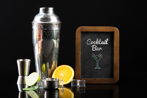 Front view of cocktail concept mock-up