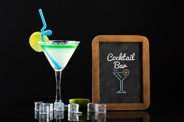 Front view of cocktail mock-up concept