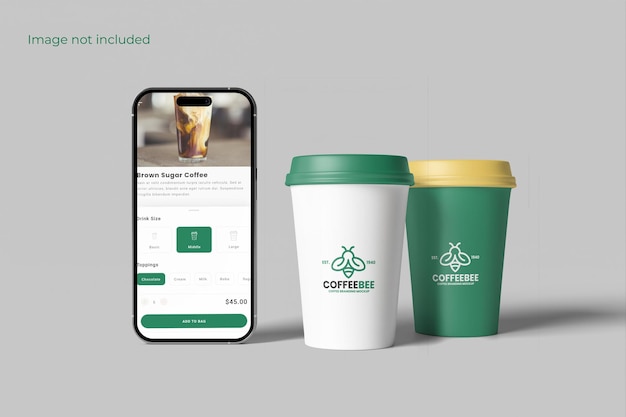 Front View Coffee Branding Mockup