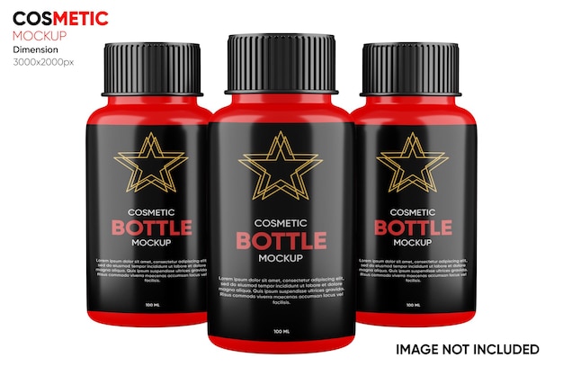 Front view Cosmetic bottle premium psd mockup