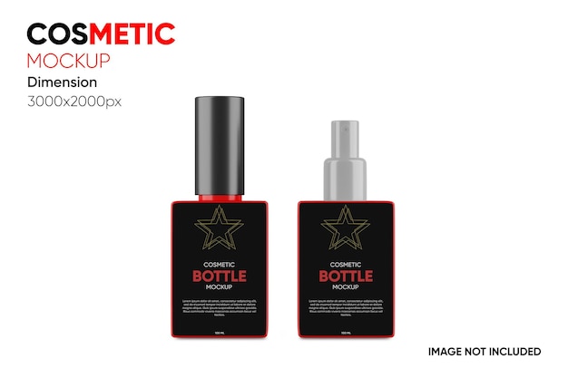 front view cosmetic spray bottle mockup