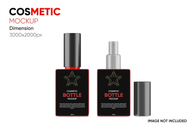 front view cosmetic spray bottle mockup