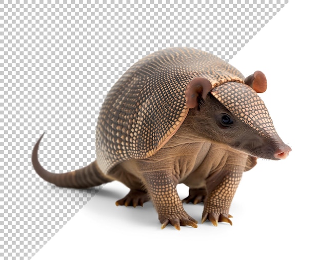 PSD front view of a cute armadillo