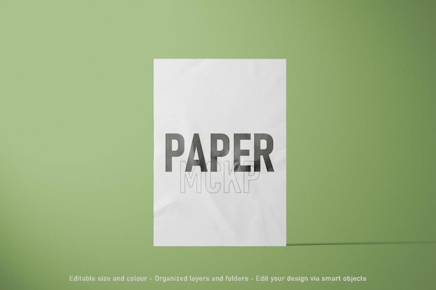 front view editable blank paper mockup