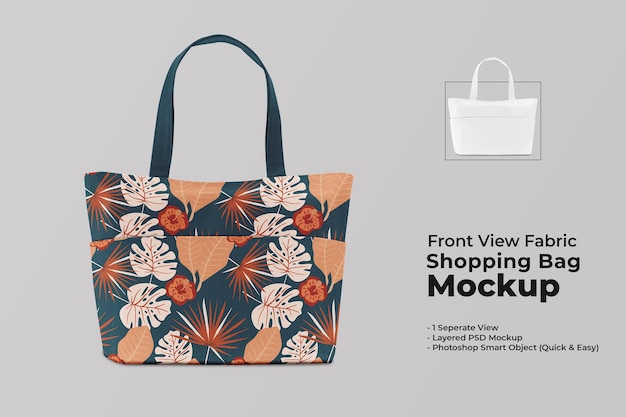 Front view fabric shopping bag mockup