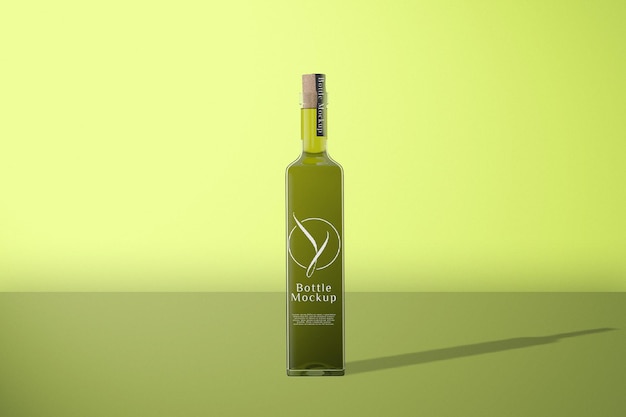 Front view green bottle mockup