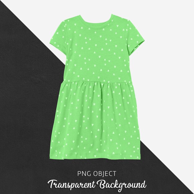 Front view of green dress children mockup