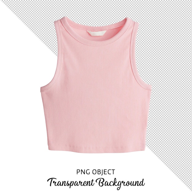 PSD front view of isolated basic light pink crop top