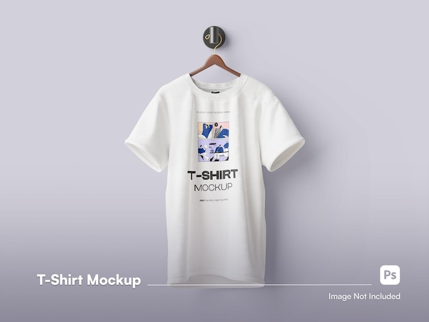 Front View Isolated Hanged T-Shirt Mockup