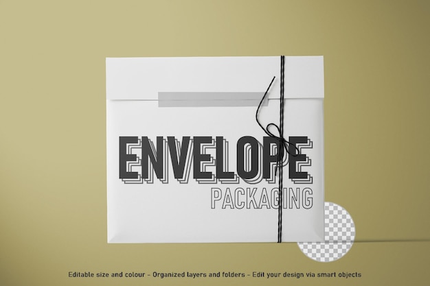 front view paper shipping envelopes packaging mockup scene 3d render