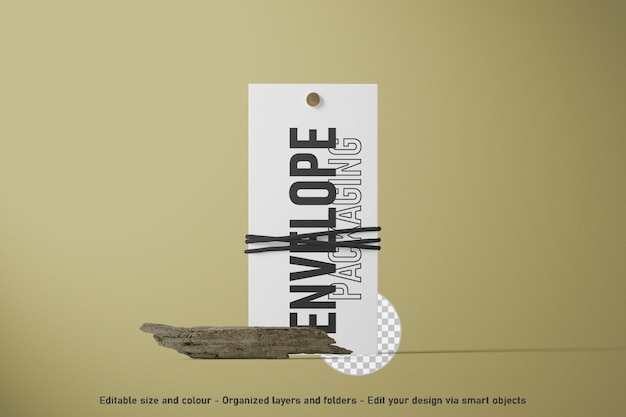 front view paper shipping envelopes packaging mockup scene 3d render