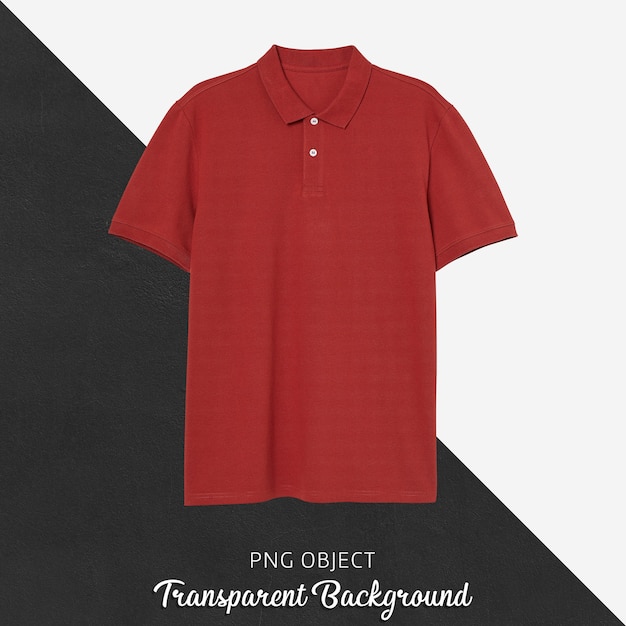 Front view of red polo tshirt mockup