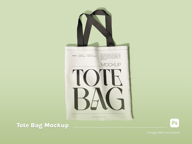 Front View Textured Tote Bag Mockup Isolated