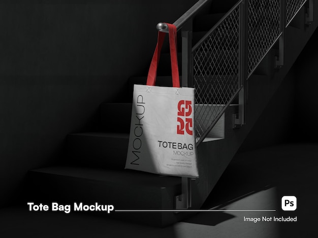 PSD front view tote bag elegant mockup isolated psd