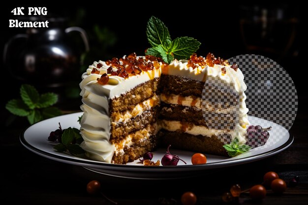 Front view of yummy waffle cakes on a transparent dark background