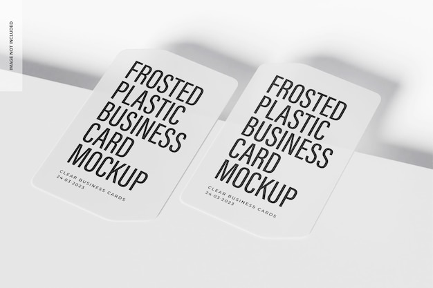 Frosted Plastic Business Cards Mockup