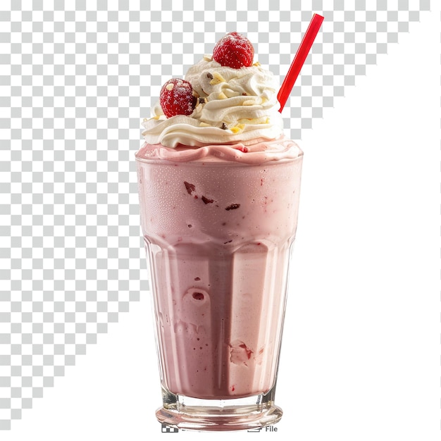 Frosty Milkshake with a Straw transparent background