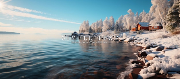 Frosty morning on the shore of lake Baikal