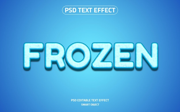 Frozen editable snow text effect mockup