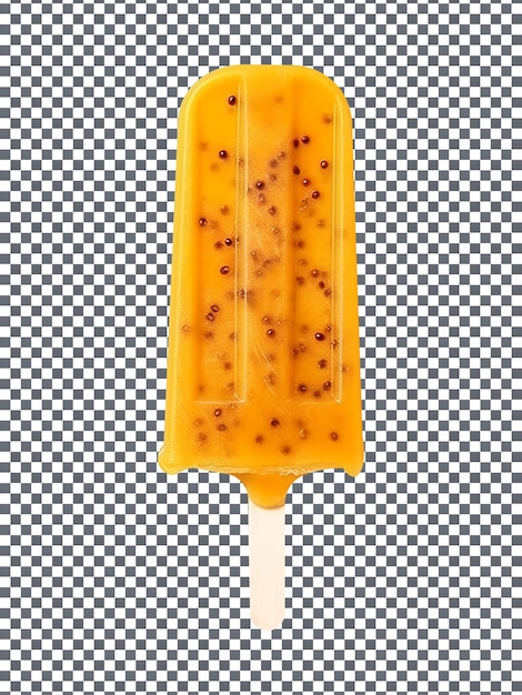 PSD frozen passion fruit popsicle isolated on transparent background