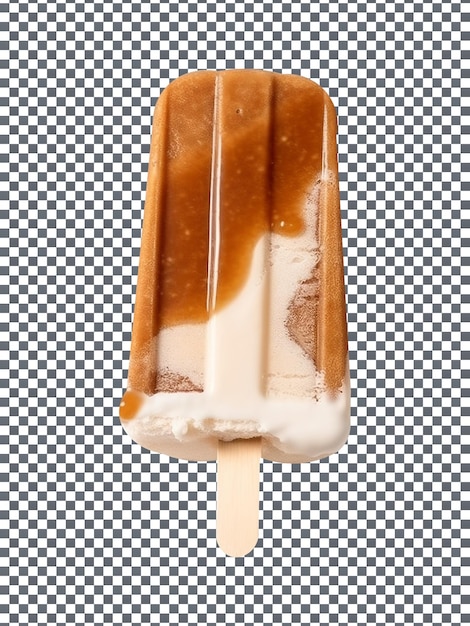 Frozen root beer float popsicle isolated on transparent background