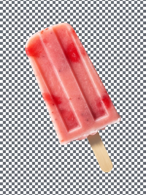 PSD frozen strawberry banana popsicle isolated on transparent background