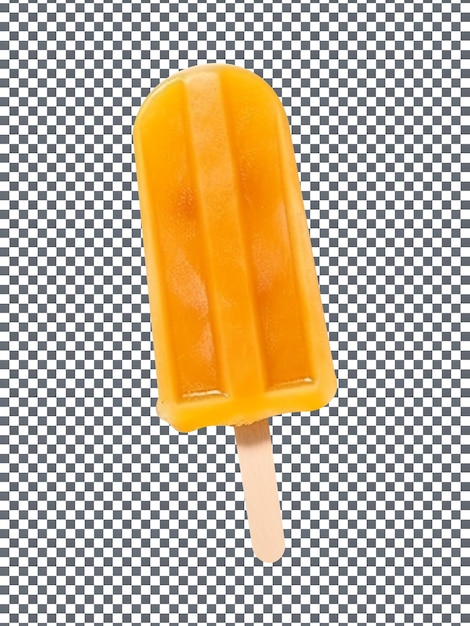 Frozen tengrine popsicle isolated on transparent background