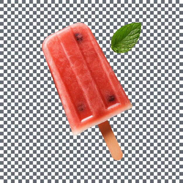 Frozen watermelon popsicle isolated on transparent background