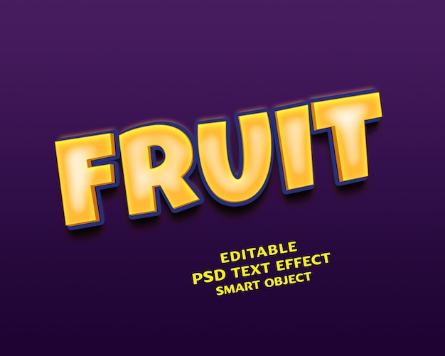 fruit 3d text effect design