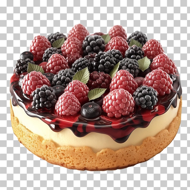 Fruit cake isolated on transparent