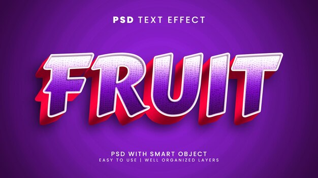 PSD fruit editable text effect with fresh and nature text style