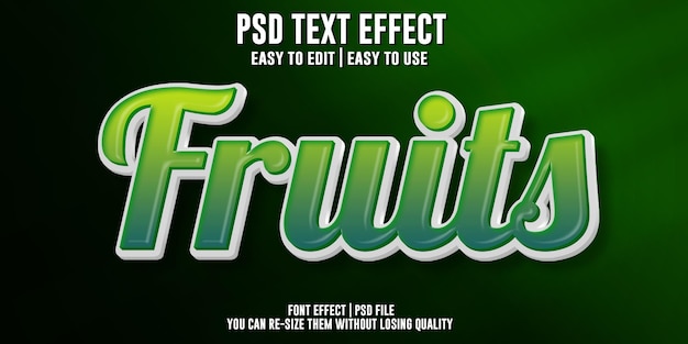 fruit green  editable text effect