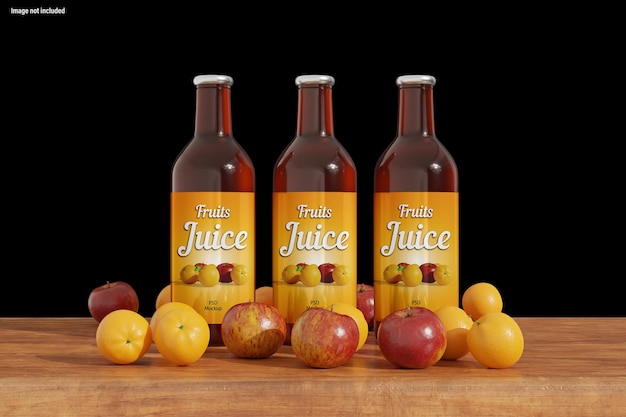 Fruit juice bottle mockup