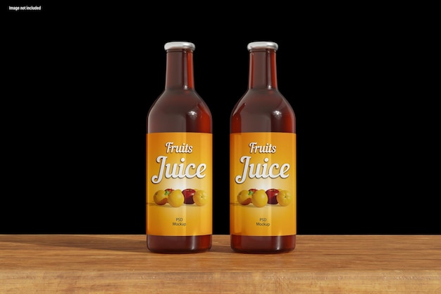 Fruit juice bottle mockup