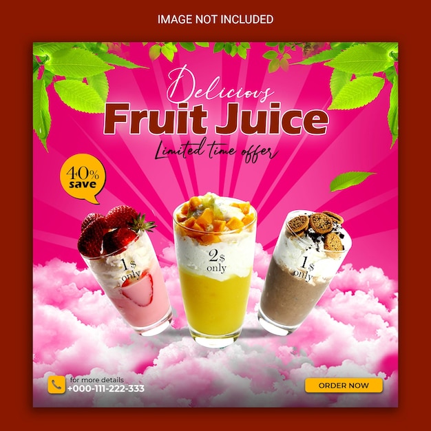 fruit juice social media banner.