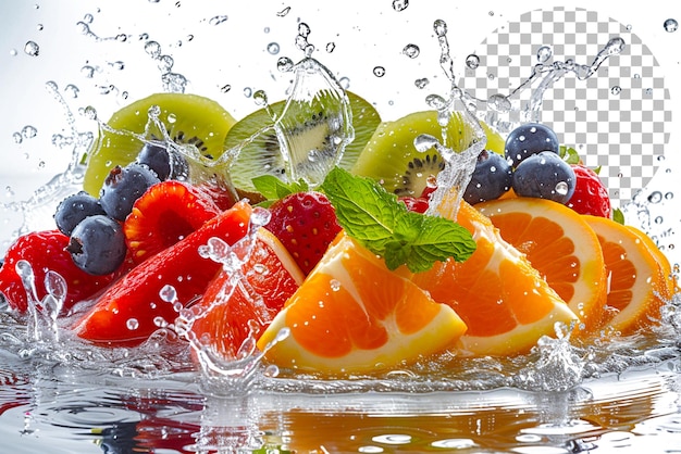 Fruit Medley Flamenco An Artistic Arrangement of Fruits on Transparent Background