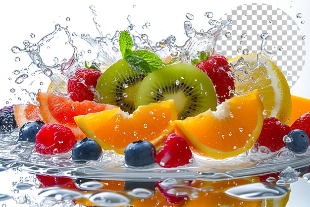 Fruit Medley Flamenco An Artistic Arrangement of Fruits on Transparent Background