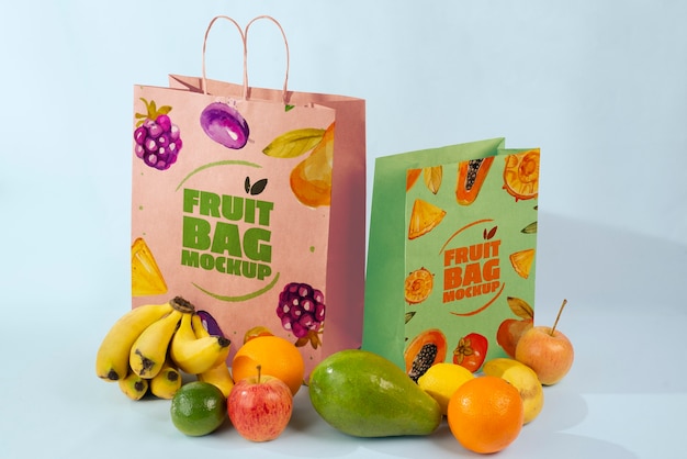 Fruit packaging mockup design