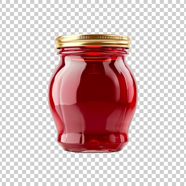 fruit preserves or jam glass jar bottle isolated on a transparent background